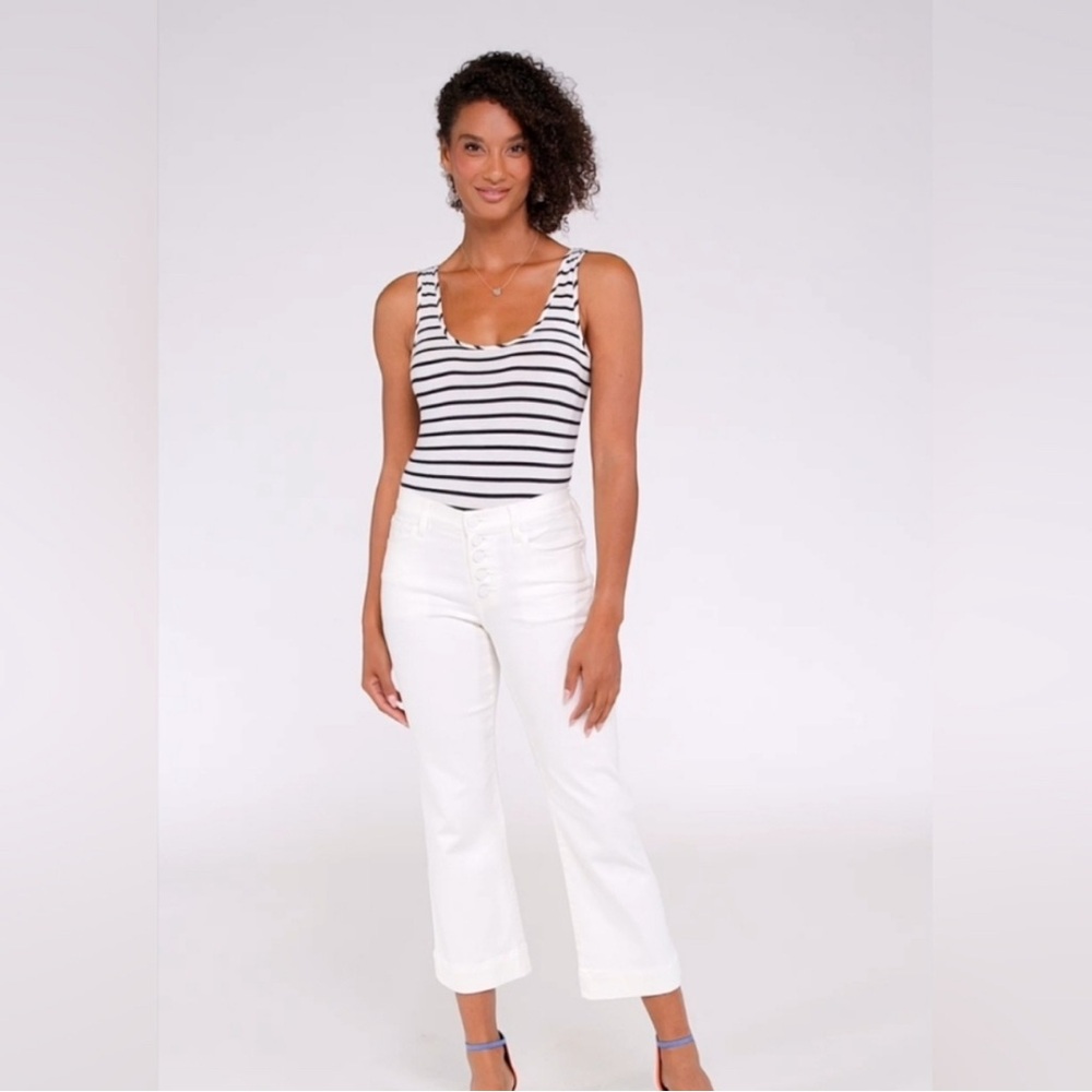 Cabi Palm Beach Crop White Jeans 6494 Size 10